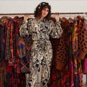 FARM Rio B&W Midnight Leopard Belt Canvas Jumpsuit